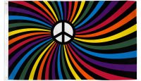 Rainbow Peace Swirl  Printed Polyester Flag 3ft by 5ft