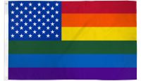 Rainbow US Stars  Printed Polyester Flag 2ft by 3ft