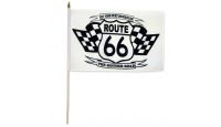 Route 66 (Black & White) 12x18in Stick Flag