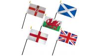 4x6in Set of 5 UK Country Stick Flags