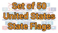(12x18in) Set of 50 State Stick Flags