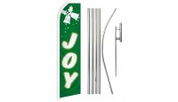 Joy Bells Superknit Polyester Swooper Flag Size 11.5ft by 2.5ft & 6 Piece Pole & Ground Spike Kit