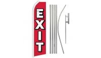 Exit Superknit Polyester Swooper Flag Size 11.5ft by 2.5ft & 6 Piece Pole & Ground Spike Kit