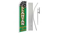 Llantas Nuevas y Usadas Superknit Polyester Swooper Flag Size 11.5ft by 2.5ft & 6 Piece Pole & Ground Spike Kit