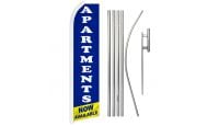 Apartments Now Available Superknit Polyester Swooper Flag Size 11.5ft by 2.5ft & 6 Piece Pole & Ground Spike Kit