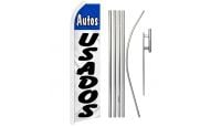 Autos Usados Superknit Polyester Swooper Flag Size 11.5ft by 2.5ft & 6 Piece Pole & Ground Spike Kit