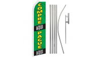 Compre Aqui Pague Aqui Superknit Polyester Swooper Flag Size 11.5ft by 2.5ft & 6 Piece Pole & Ground Spike Kit