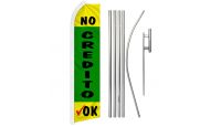 No Credito Ok Superknit Polyester Swooper Flag Size 11.5ft by 2.5ft & 6 Piece Pole & Ground Spike Kit