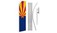 Arizona Superknit Polyester Swooper Flag Size 11.5ft by 2.5ft & 6 Piece Pole & Ground Spike Kit