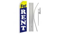 For Rent Superknit Polyester Swooper Flag Size 11.5ft by 2.5ft & 6 Piece Pole & Ground Spike Kit