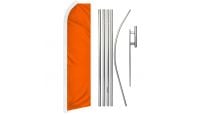 Orange Solid Color Superknit Polyester Swooper Flag Size 11.5ft by 2.5ft & 6 Piece Pole & Ground Spike Kit