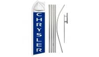 Chrysler Superknit Polyester Swooper Flag Size 11.5ft by 2.5ft & 6 Piece Pole & Ground Spike Kit