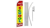 Back to School Sale Superknit Polyester Swooper Flag Size 11.5ft by 2.5ft & 6 Piece Pole & Ground Spike Kit