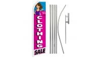 Clothing Sale Superknit Polyester Swooper Flag Size 11.5ft by 2.5ft & 6 Piece Pole & Ground Spike Kit