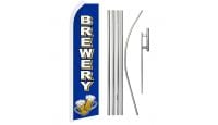 Brewery Superknit Polyester Swooper Flag Size 11.5ft by 2.5ft & 6 Piece Pole & Ground Spike Kit