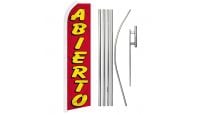 Abierto Superknit Polyester Swooper Flag Size 11.5ft by 2.5ft & 6 Piece Pole & Ground Spike Kit