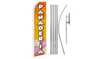 Panaderia Superknit Polyester Swooper Flag Size 11.5ft by 2.5ft & 6 Piece Pole & Ground Spike Kit