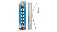 Bubble Tea Superknit Polyester Swooper Flag Size 11.5ft by 2.5ft & 6 Piece Pole & Ground Spike Kit