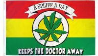 Spliff A Day Printed Polyester Flag 3ft by 5ft