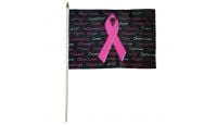 Pink Ribbon (Inscriptions) 12x18in Stick Flag