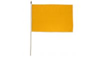 Gold Solid Color Stick Flag 12in by 18in on 24in Wooden Dowel