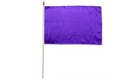 Purple Solid Color Stick Flag 12in by 18in on 24in Wooden Dowel