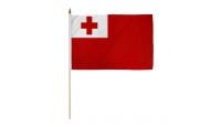 Tonga Stick Flag 12in by 18in on 24in Wooden Dowel