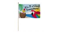 It's 5 o'Clock Somewhere 12x18in Stick Flag