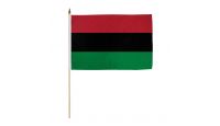 AFRO American Stick Flag 12in by 18in on 24in Wooden Dowel