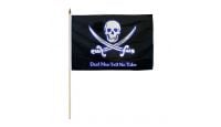 Dead Men Tell No Tales Pirate 12x18in Stick Flag