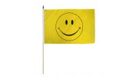 Happy Face 12x18in Stick Flag