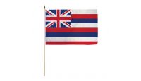 Hawaii Stick Flag 12in by 18in on 24in Wooden Dowel