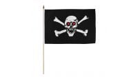 Red Eyes Pirate 12x18in Stick Flag