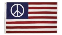 Embroidered Polyester USA Peace Flag 3ft by 5ft .