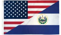 USA & El Salvador Combination Printed Polyester Flag 3ft by 5ft