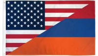 USA/Armenia Combination Printed Polyester Flag 3ft by 5ft