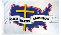 God Bless America Printed Polyester Flag 3ft by 5ft