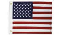 Embroidered Polyester American Flag 12in by 18in .