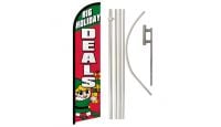 Big Holiday Deals Superknit Polyester Swooper Flag Size 11.5ft by 2.5ft & 6 Piece Pole & Ground Spike Kit