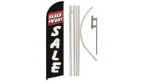 Black Friday Sale Superknit Polyester Swooper Flag Size 11.5ft by 2.5ft & 6 Piece Pole & Ground Spike Kit