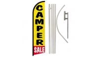 Camper Sale Superknit Polyester Swooper Flag Size 11.5ft by 2.5ft & 6 Piece Pole & Ground Spike Kit