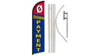 0 Down Payment Red & Blue Superknit Polyester Swooper Flag Size 11.5ft by 2.5ft & 6 Piece Pole & Ground Spike Kit