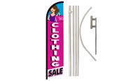 Clothing Sale Superknit Polyester Swooper Flag Size 11.5ft by 2.5ft & 6 Piece Pole & Ground Spike Kit