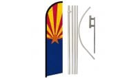 Arizona Superknit Polyester Swooper Flag Size 11.5ft by 2.5ft & 6 Piece Pole & Ground Spike Kit