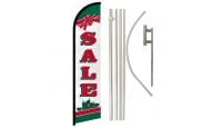 Sale Christmas Superknit Polyester Swooper Flag Size 11.5ft by 2.5ft & 6 Piece Pole & Ground Spike Kit