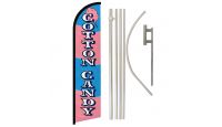 Cotton Candy Superknit Polyester Swooper Flag Size 11.5ft by 2.5ft & 6 Piece Pole & Ground Spike Kit