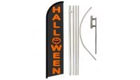 Halloween Superknit Polyester Swooper Flag Size 11.5ft by 2.5ft & 6 Piece Pole & Ground Spike Kit