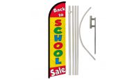 Back to School Sale Superknit Polyester Swooper Flag Size 11.5ft by 2.5ft & 6 Piece Pole & Ground Spike Kit