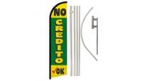 No Credito Ok Superknit Polyester Swooper Flag Size 11.5ft by 2.5ft & 6 Piece Pole & Ground Spike Kit