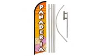 Panaderia Superknit Polyester Swooper Flag Size 11.5ft by 2.5ft & 6 Piece Pole & Ground Spike Kit